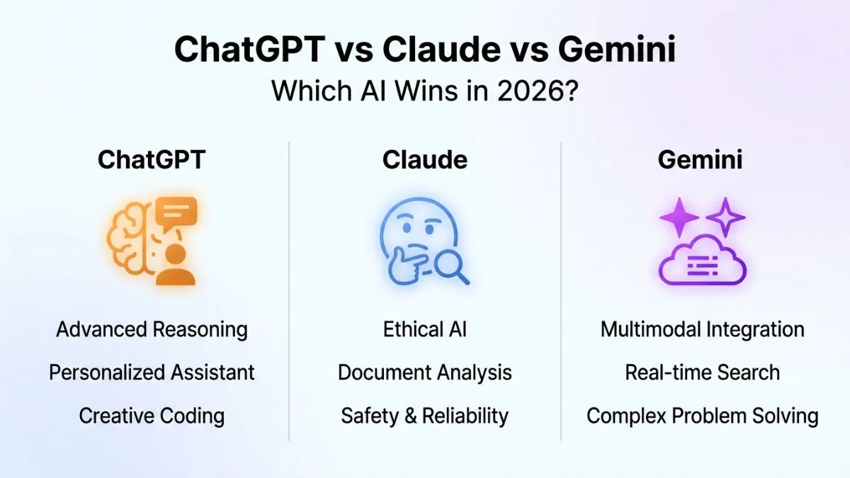 claude vs chatgpt vs gemini 2026 comparison ai assistants